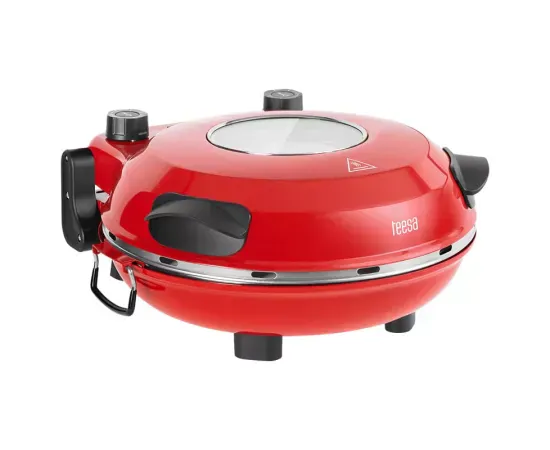 Aparat de preparat pizza TEESA Supreme + TSA3238, Temperatura: 110°C - 405°C, 1200 W, Rosu - Imagine 1