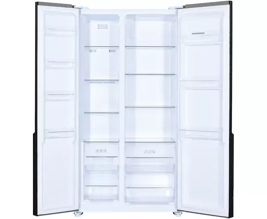 Combina frigorifica side by side HEINNER HSBS-H442NFGWHE++, 442l, Full No Frost, clasa E, Sticla Alba - Imagine 3