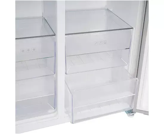 Combina frigorifica side by side HEINNER HSBS-H442NFGWHE++, 442l, Full No Frost, clasa E, Sticla Alba - Imagine 5