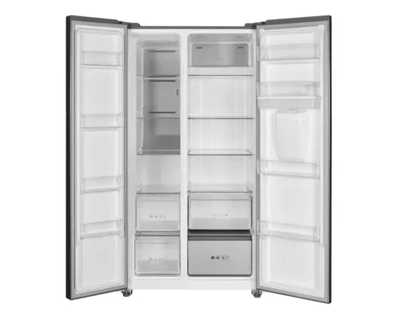 HEINNER Combina frigorifica side by side HEINNER HSBS-HM592NFDXWDE++, 592l, Dozator de apa, Display cu control touch, Inverter, No-frost, Clasa E, Inox Antracit - IT-Fashion.ro