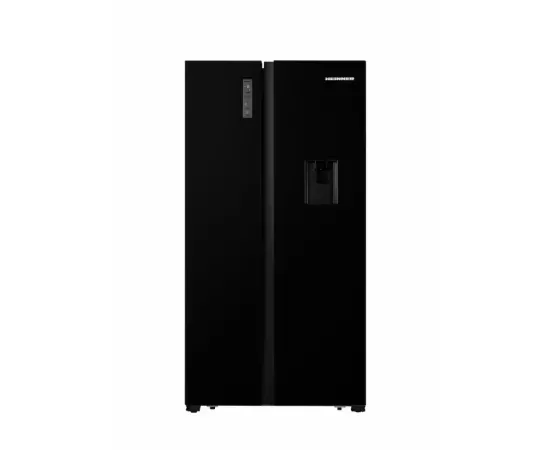 Combina frigorifica side by side HEINNER HSBS-HS519NFBKWDE++, 519l, Dozator de apa, Display cu control touch, Inverter, Full No-frost, Clasa E, Negru - Imagine 1