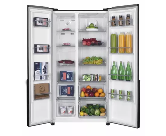 Combina frigorifica side by side HSBS-HM532NFGBKE++, 532 l, control touch, Inverter, No Frost, Clasa E, Negru - Imagine 5