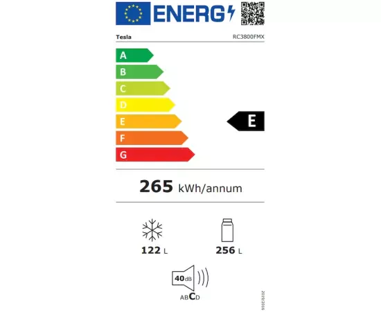 Combina frigorifică TESLA RC3800FMX Inox – 378L, Total No Frost, Display LED - Imagine 5