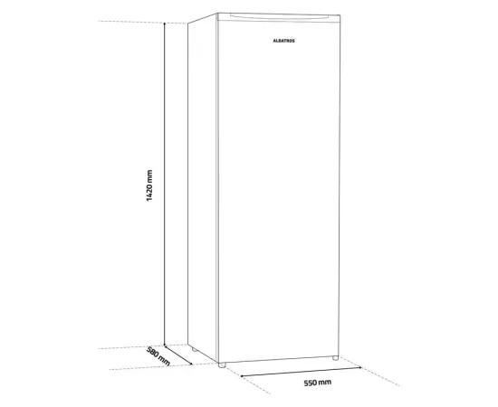 Congelator vertical ALBATROS CA215NE, 168L, Clasa E, 4 sertare transparente, 1 raft glisant - Imagine 3