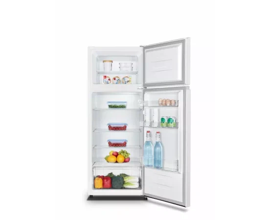 Frigider cu doua usi HEINNER HF-HS205E++, 206 L, Control mecanic cu termostat ajustabil, Iluminare LED, Clasa E, Alb - Imagine 3