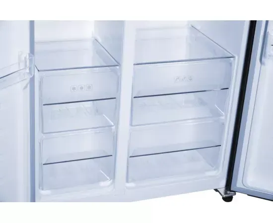 Frigider Side by Side HEINNER HSBS-H442NFBKE++, 442 l, No Frost, Display, Functie smart, Congelare/Racire rapida, Clasa E, 177 cm, Negru - Imagine 3