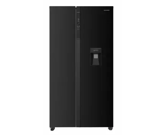 Frigider Side By Side HEINNER HSBS-HM529NFBKWDE++, 529 L, Clasa E, Full No Frost, Inverter, Dozator apa, Display LED, Iluminare LED, 177 cm, Negru - Imagine 1