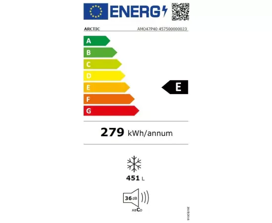 Lada frigorifica ARCTIC AMO47P40, 451 l, Izolatie densa, Panou de control cu LED, Clasa E, Alb - Imagine 4