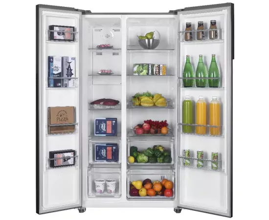 HEINNER Side by Side HEINNER HSBS-HM532NFXE++, 532 l, Full No Frost, Control Electronic, Display Touch, Functie smart, Super Racire/Congelare, Clasa E, 177 cm, Argintiu - IT-Fashion.ro