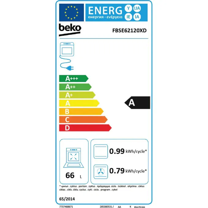Aragaz mixt Beko FBSE62120XD, 4 arzătoare gaz, cuptor electric, 6 funcții, grill, SteamShine, inox, 60 cm - Imagine 7