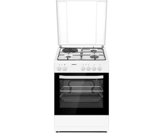 Aragaz mixt HEINNER HFSC-S60E1HSWH, 1 zonă electrică, 3 arzătoare gaz, 62L, Alb - Imagine 1