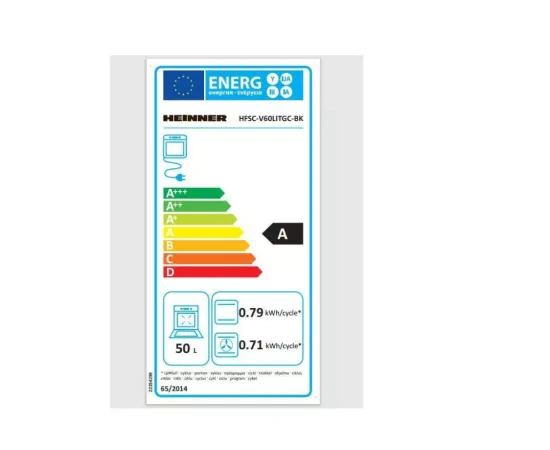 Aragaz mixt HEINNER HFSC-V60LITGC-BK, 4 Arzatoare gaz, Aprindere electrica, Dispozitiv de siguranta, Cuptor electric, 6 functii, Timer, Grill, Clasa A, 60 cm, Negru - Imagine 4