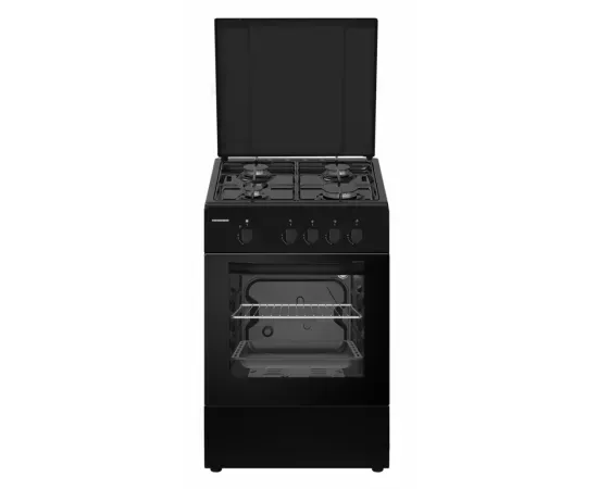 Aragaz pe gaz HEINNER HFSC-SME50BK, 4 Arzatoare, Dispozitiv de siguranta, 50 cm, Negru - Imagine 1