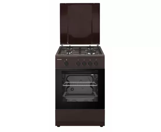 Aragaz pe gaz HEINNER HFSC-SME50BRW, 4 Arzatoare, Dispozitiv de siguranta, 50 cm, Maro - Imagine 1