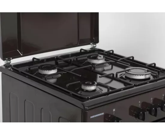 Aragaz pe gaz HEINNER HFSC-SME50BRW, 4 Arzatoare, Dispozitiv de siguranta, 50 cm, Maro - Imagine 5