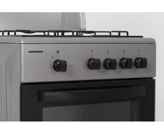 Aragaz pe gaz HEINNER HFSC-SME50SL, 4 Arzatoare, Dispozitiv de siguranta, 50 cm, Argintiu - Imagine 5