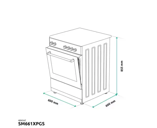 Aragaz pe gaz SAMUS SM661XPGS cu 4 arzătoare și cuptor pe gaz - Imagine 3