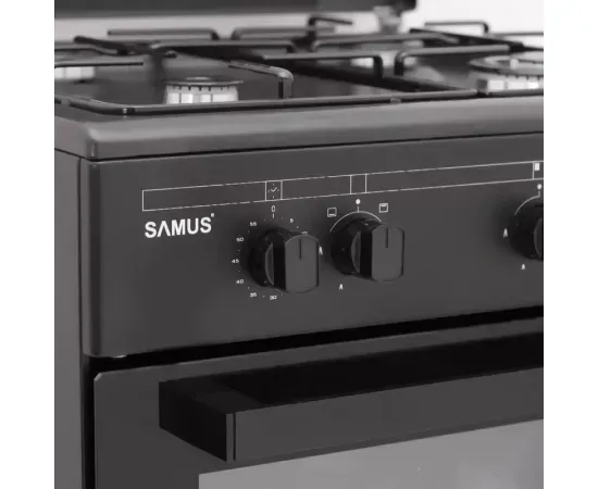 Aragaz pe gaz SAMUS SM667APGS Antracit – 4 arzătoare, cuptor 55L, grill și timer - Imagine 5