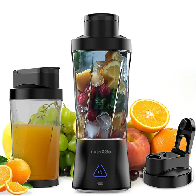 Blender Portabil TECHSUIT NUTRIXGO BP1, 0.7 L, 350 W, 6000 mAh, Negru - Imagine 4