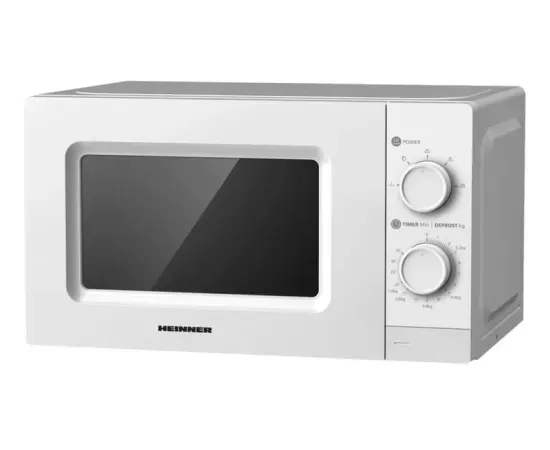 Cuptor cu microunde HEINNER HMW-MD20MWH, 20l, 700 W, Control Mecanic, Alb - Imagine 1