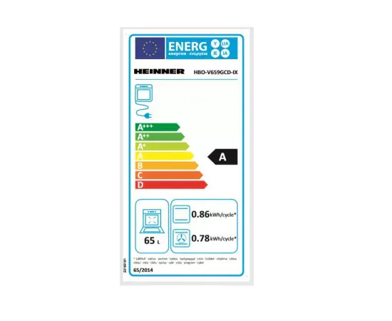 Cuptor incorporabil HEINNER HBO-V659GCD-IX, Electric, 65 l, Multifunctional, 9 functii, Grill, Ventilatie, Timer, Display, Clasa A, Inox - Imagine 6