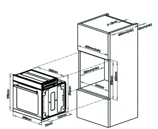 Cuptor incorporabil SAMUS SC627GDX10, 75L, 10 funcții, Touch Control, Negru/Inox - Imagine 4