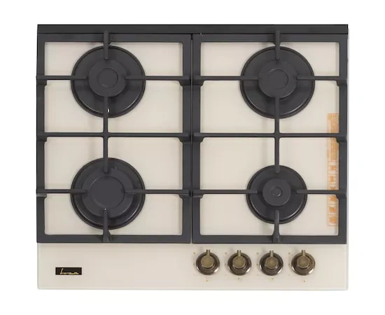 Plita incorporabila FRAM FBH-S4IWF-GRBG, Gaz, 4 arzatoare, Aprindere Electrica, 60 cm, Bej - Imagine 1