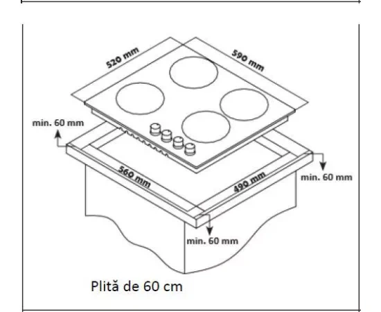 Plita incorporabila HEINNER HBH-S584I-IX, 4 arzatoare pe gaz, Aprindere electrica, Inox - Imagine 3
