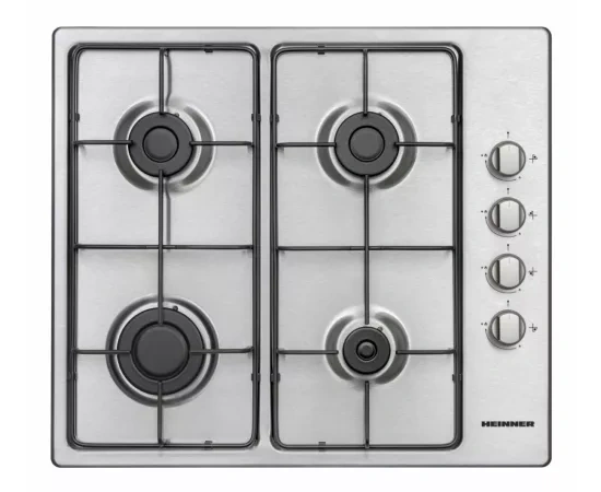 Plita incorporabila HEINNER HBH-V4IEIX, 4 arzatoare pe gaz, Aprindere electrica, Control lateral, Dispozitiv de siguranta, 60 cm, Inox - Imagine 1