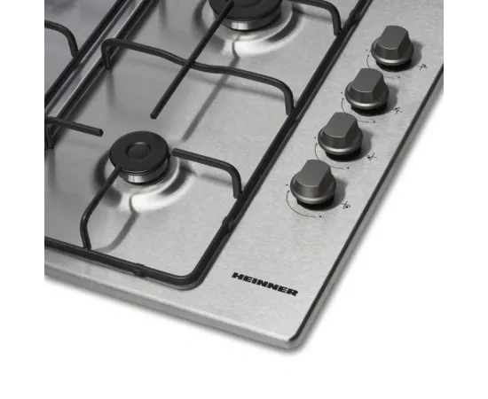 Plita incorporabila HEINNER HBH-V4IEIX, 4 arzatoare pe gaz, Aprindere electrica, Control lateral, Dispozitiv de siguranta, 60 cm, Inox - Imagine 3