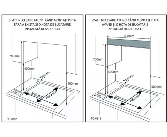 Plita incorporabila pe gaz SAMUS PSG-64SG3, 4 arzătoare, sticlă albă, grătare fontă - Imagine 3