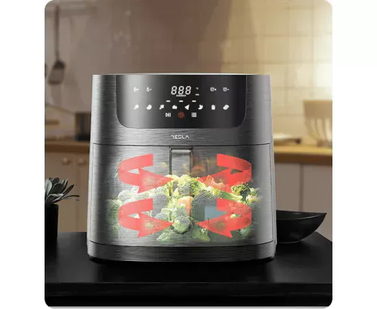 Friteuza cu aer cald TESLA AF800B – 8L, 1800W, panou digital, 8 programe presetate - Imagine 7
