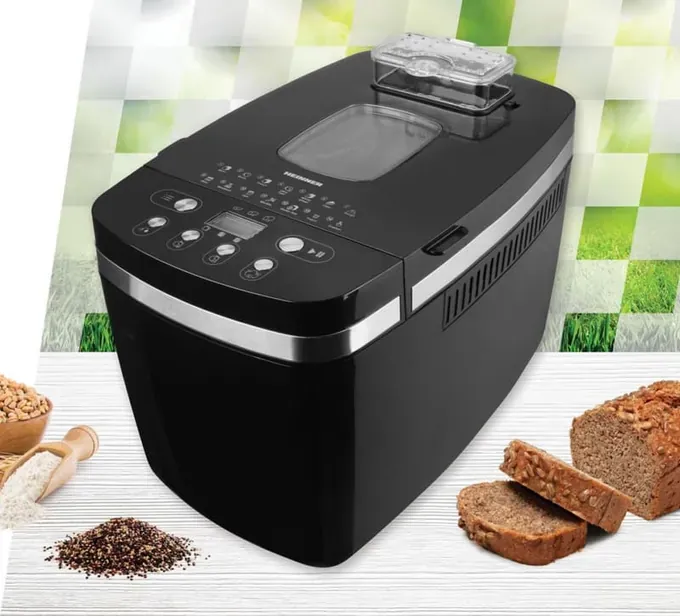 Masina de paine HEINNER HBM-D850BK2P, 2 palete, 14 programe, 850W, Negru - Imagine 6