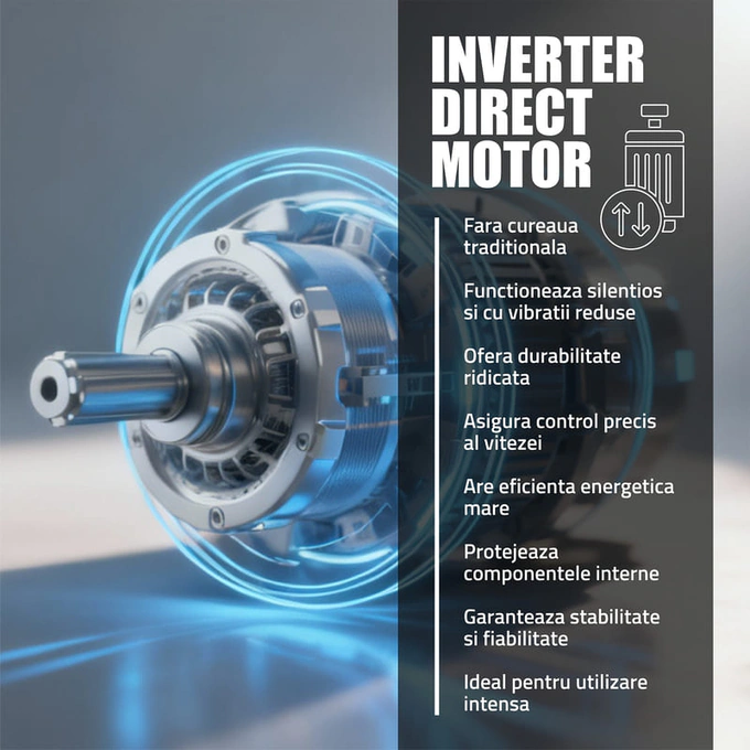 Masina de spalat rufe frontala SAMUS WSHD10120IDM, Inverter Direct Motor 10 kg, 1200 RPM, Clasa A, Alb - Imagine 5
