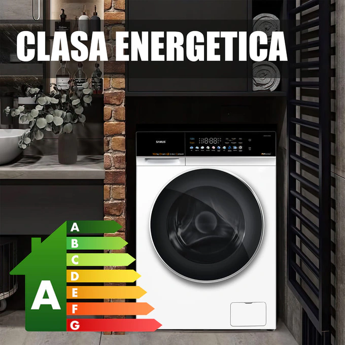 Masina de spalat rufe frontala SAMUS WSHD10120IDM, Inverter Direct Motor 10 kg, 1200 RPM, Clasa A, Alb - Imagine 7