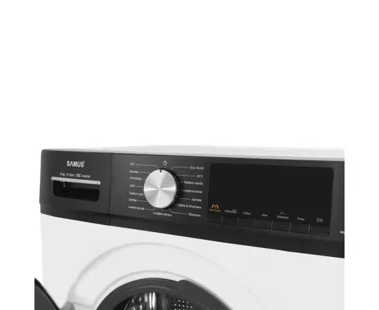 Masina de spalat rufe SAMUS WSDMI-80142, 8 kg, 1400 rpm, Clasa A, Motor Inverter, Abur - Imagine 3