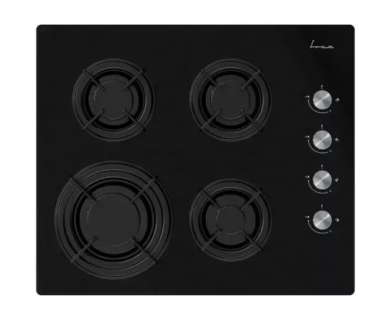 Plita incorporabila FRAM FBH-M4IRF-GBK, 4 zone de gatit, Gaz, Negru - Imagine 1