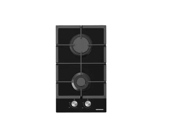 Plita incorporabila HEINNER HBH-M302FGBK, 2 zone de gatit, Gaz, Negru - Imagine 1