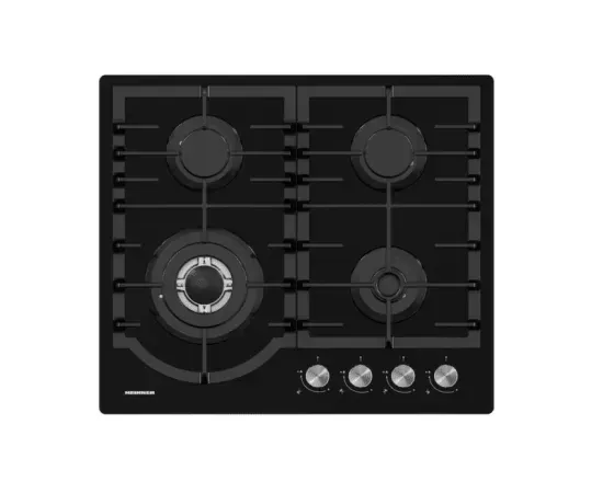 Plita incorporabila HEINNER HBH-M447IWFGBK, 4 zone de gatit, Gaz, Negru - Imagine 1