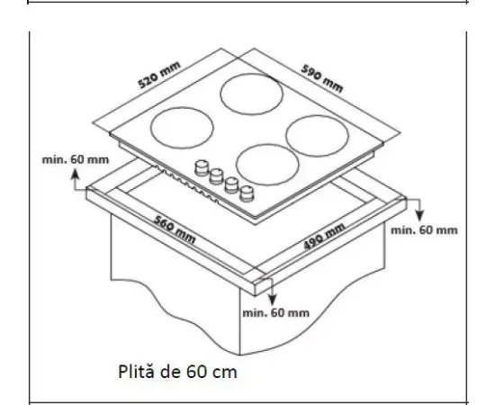 HEINNER Plita incorporabila HEINNER HBH-S584WI-IX, 4 arzatoare pe gaz, Aprindere electrica, Gratar fonta, Wok, Inox - IT-Fashion.ro