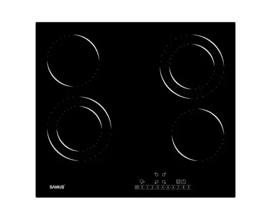 Plita incorporabila vitroceramica SAMUS PSVE-64BG6, 4 zone, Touch Control, 5800W - Imagine 1