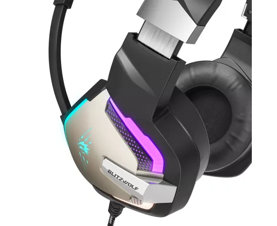 Căști gaming BlitzWolf BW-GH1 PRO 5.1 cu microfon și iluminare RGB - Imagine 3