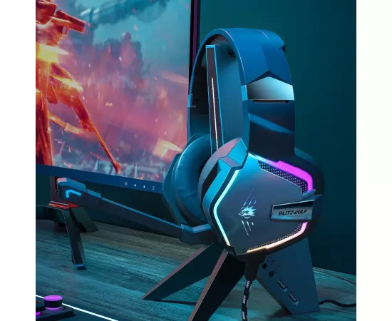 Căști gaming BlitzWolf BW-GH1 PRO 5.1 cu microfon și iluminare RGB - Imagine 4