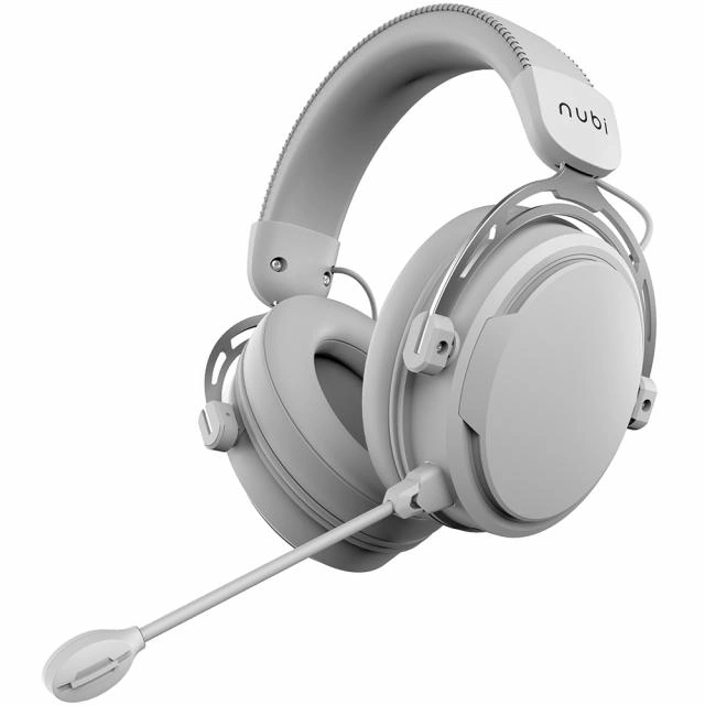 Casti gaming cu microfon NUBI NH1-PRO-WL-WH, Over-Ear, Microfon Detasabil, White - Imagine 1