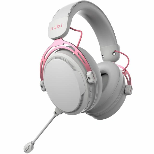 Casti gaming cu microfon NUBI NH1-RG, Over-Ear, Microfon Detasabil, Rose Gold - Imagine 4