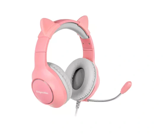 Căști gaming cu microfon pentru copii KRUGER & MATZ KM0658, Pink - Imagine 1
