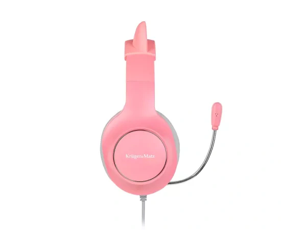 Căști gaming cu microfon pentru copii KRUGER & MATZ KM0658, Pink - Imagine 3