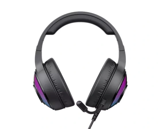 Căști gaming HAVIT H2042D-BK cu microfon și iluminare RGB, difuzoare 50mm, negru - Imagine 1