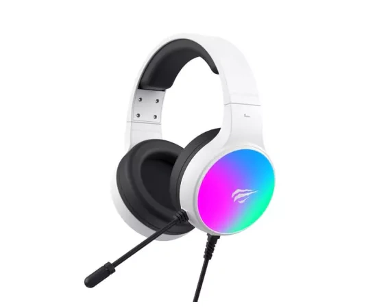 Căști gaming HAVIT H2043U-WH cu microfon, RGB, difuzoare 50mm, White - Imagine 1