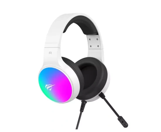 Căști gaming HAVIT H2043U-WH cu microfon, RGB, difuzoare 50mm, White - Imagine 3